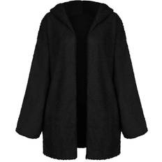 Jackets Winter Coats for Womens Plus Fleece Jacket Long Sleeve Hooded Cardigan Sweatshirts Open Front Lapel Outerwears