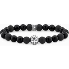 Thomas Sabo Silver blackened beads bracelet with obsidian black A2145-705-11-L19