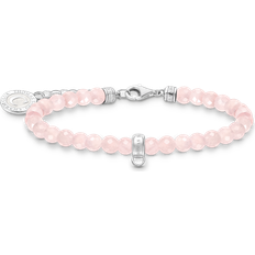 Thomas Sabo Silver member charm bracelet with rose beads pink A2141-067-9-L19V