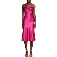 Pink - Slip Dresses Bebe Women's Solid Satin Bias Slip Dress Fuchsia