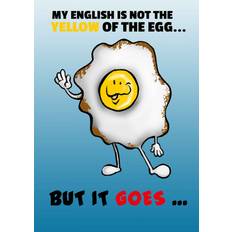 Geel Wanddecoraties Vianmo Holzschild 20x30 cm My English Not the Yellow Of Egg