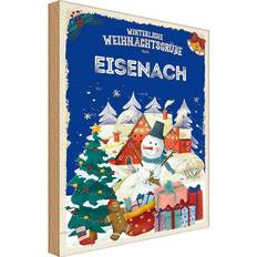 Hierro Decoraciones de Pared Vianmo Holzschild 20x30 cm - Weihnachtsgrüße Eisenach Decoración de Pared