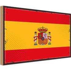 Vianmo Holzschild 30x20 cm Flagge Spanien