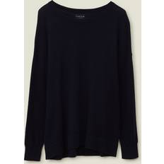 Lexington Valentina Merino/Viscose Blend Crew Neck Sweater, Dark Blue