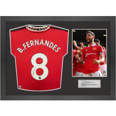 Manchester United FC Sports Fan Products Exclusive Memorabilia Bruno Fernandes Signed Manchester United 2022-23 Football Shirt. Icon Frame