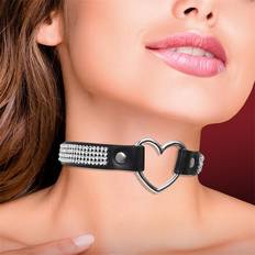 Collar with Heart and Rhinestones