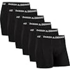 DANISH ENDURANCE 6-pack Kalsonger, Mjuk Bomull, Klassisk Passform, Boxershorts, för Män Svart Gylf