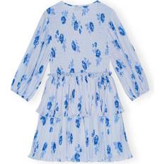 Blåa - Nylon Klänningar Ganni Pleated Georgette - Blå