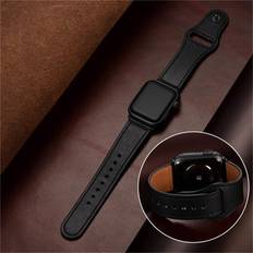 42/44/45mm, Leather Watch Bands Replacement Straps for Apple Watch Series 7 6 5 4 3