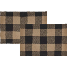 Checkered Place Mats VHC Brands Check Place Mat Black