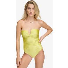 Calvin Klein Swimsuits Calvin Klein Women's Ruched Strapless One Piece Swimsuit Pear Shimmer