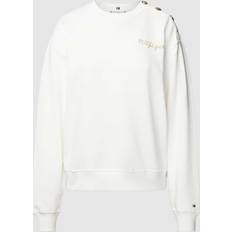 Tommy Hilfiger Rayé Vêtements Tommy Hilfiger Sweatshirt Femme Taille Blanc Gold Button WW0WW41235