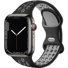 Mascot Compatible with Apple Watch Band Men Sport Wristband Strap Size:42/44/45/49mm//Black&Grey