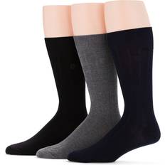 Viscose Socks Perry Ellis Men's 3-Pk. Rayon Ribbed Dress Socks New Dark Assorted