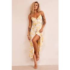 Paris Georgia Vintage Summer Midi Dress Yellow