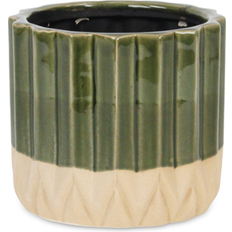 Pots, Plants & Cultivation Cheungs Blossom Design Round Ceramic Pot Large Dark Green