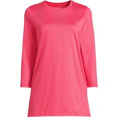 Lands' End Petite 3/4-Sleeve Supima Cotton Crewneck Tunic, Women's, Petite, Med Pink