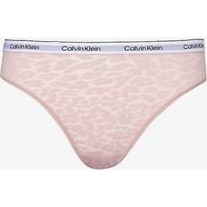 Vaaleanpunainen Alushousut Calvin Klein Womens Subdued Animal-print Branded-waistband Stretch-lace Briefs