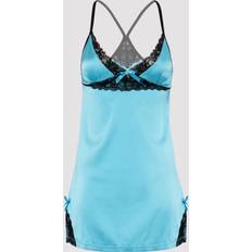 Sexleksaker LoveHoney Plus Turquoise Satin & Lace Chemise Set