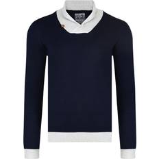 Kensington Eastside Shawl Neck Stanbury Knit Jumper Navy