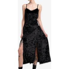 Long Dresses - Velvet Hot Topic Black Velvet Lace-Up Cami Maxi Dress Plus