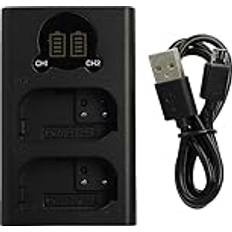 VHBW Dual laddare kompatibel Panasonic DMW-BLK22, DMW-BLK22E kamera/batteri