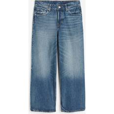 Jeans H&M Damen Baggy Wide Low Ankle Jeans Blau