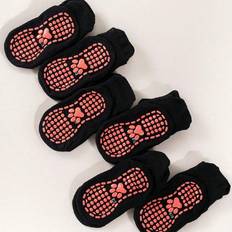 6pairs/Set Kids' Non-Slip Sports Socks With Anti-Skid Gel Comfortable Breathable Floor Socks Suitable For Daily Wear