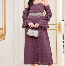 Shein Modelyn Ruffle Sleeve Women's Dress Long Evening Dresses