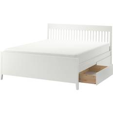 180cm Sängpaket IKEA IDANÄS sängstomme med förvaring, vit/Luröy Sängpaket