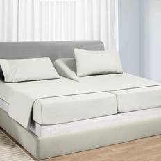 California Design Den Split King Adjustable Soft 400 Thread Count Bed Sheet White