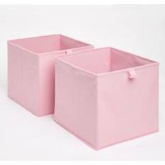 OHS Pack of 2 Plain Folding Cube Storage Boxes