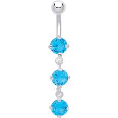 Stainless Steel Piercings Jewelco London Stainless Steel Trilogy Chandelier Drop Belly Bar Piercing GBB51AQ