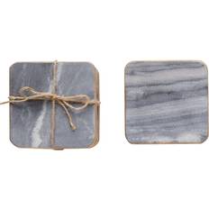 Marble Coasters Storied Home Edge Gray Marble Coaster