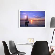 Highland Dunes 'Sailboat'- Floater Frame Photograph Print on Canvas