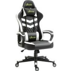 Gaming Chairs Vinsetto Racing Gaming Chair with Lumbar Support, Headrest, Swivel Wheel, PVC Leather Gamer Desk Chair for Home Office, Black White