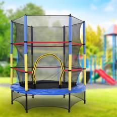 152 cm Gartentrampolin mit Sicherheitsnetz schwarz 160.0 H x 140.0 W x 140.0 D cm