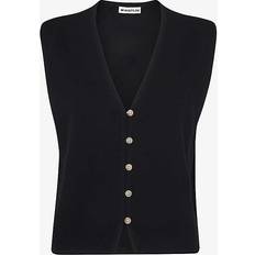 S - Woman Cardigans Whistles Bailey Sleeveless Cardigan, Black