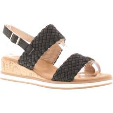 Apache Womens Wedge Sandals Corey Buckle black Black