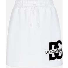 Dolce & Gabbana Gonne Dolce & Gabbana Jersey Miniskirt With Dg Logo Patch Gonne Bianco White