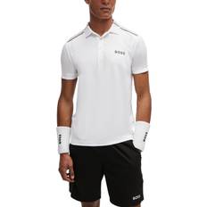 HUGO BOSS Polo Shirts on sale HUGO BOSS Men's Matteo Berrettini Signature Stripes Slim-Fit Polo Shirt White