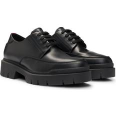 HUGO Leather Derby shoes with chunky rubber outsole Black