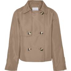 Beige - Dame Frakker Vero Moda Vmzoa Jacket - Brown/Silver Mink