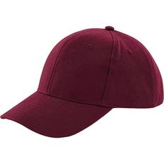 Red Caps Beechfield Pro-Style Heavy Brushed Cotton Baseball Cap Burgundy One