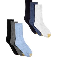 Gold - Women Underwear Goldtoe womens Ribbed Crew Socks, Pairs casual socks, Flannel/Chambray Assorted