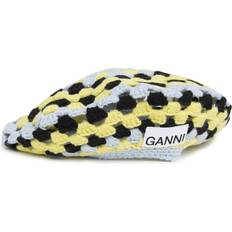 Ganni Crocheted wool-blend beret multicoloured One fits all