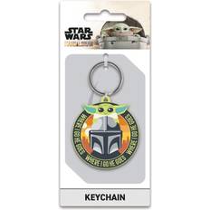 Star Wars The Mandalorian Where I Go He Goes Rubber Keyring - Black