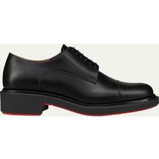 Men - Red Derby Christian Louboutin Men's Urbino Red-Sole Leather Derby Shoes