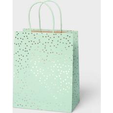 Cheap Gift Bags Spritz Silver Dots Mint Small Gift Bag