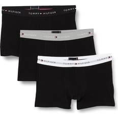 Tommy Hilfiger Baumwolle Unterhosen Tommy Hilfiger Signature Essential Logo Waistband Trunks - Grey Heather/Black/White